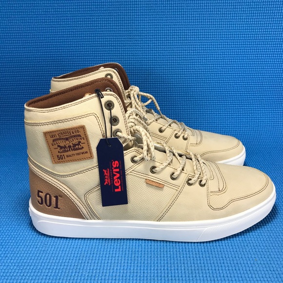 Levi's Other - Levi's Mens Mason Lux High Top Shoes Tan Brown Canvas Ankle Sneakers